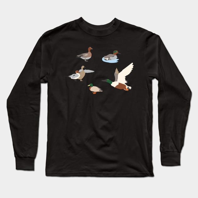 Cute ducks Long Sleeve T-Shirt by Manbex